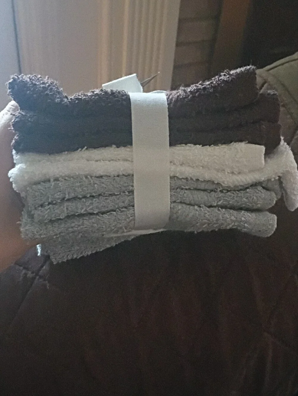 Tommy's Textile Brown, White, Gray Towel Set - Set of Eight